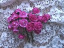 Розы 1,5см 10шт фуксия/розовый-фуксия