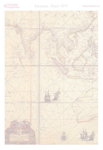 Калька лист №07 старинная карта 1 125х185мм