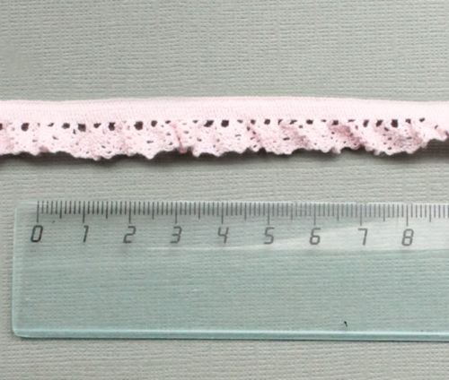 Кружево хлопок №33 (на резинке) розовый 16мм, 1м